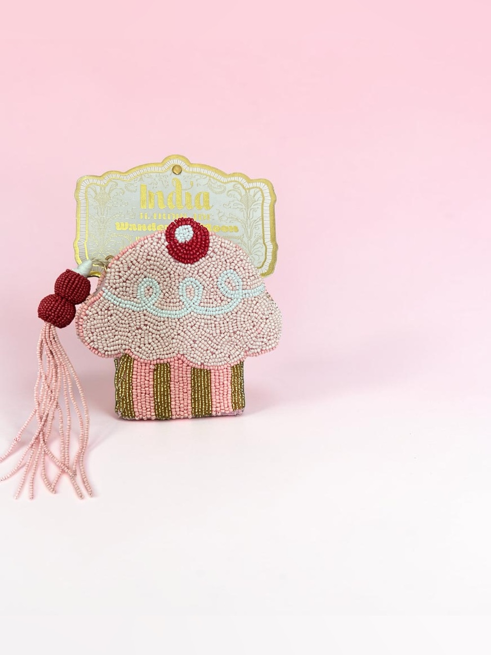 🍰 India Beaded Cupcake Coin Purse / Keychain 🍰